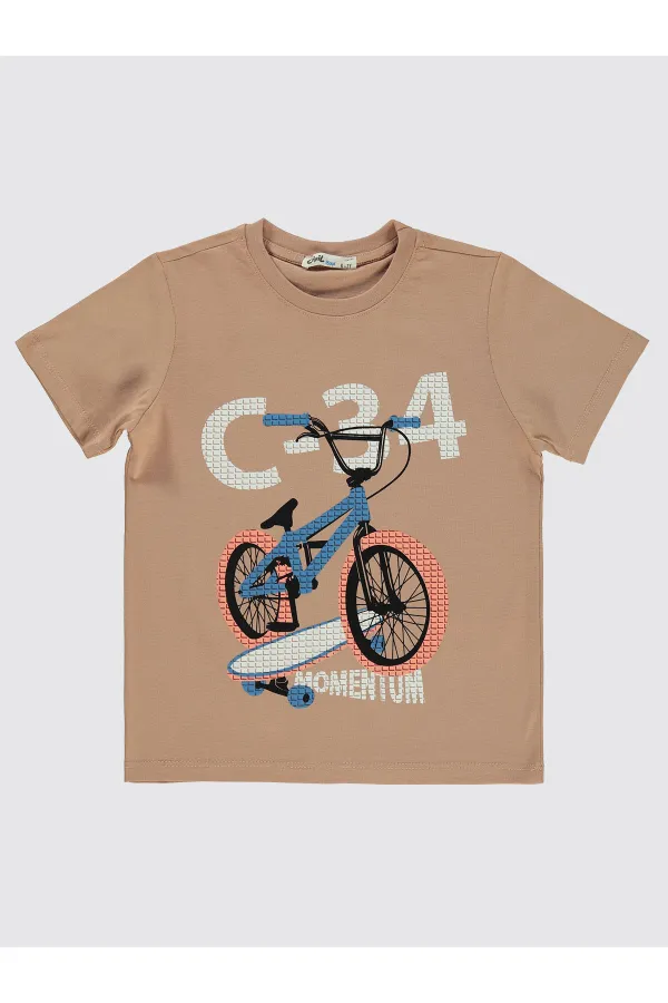 T-shirt garçon 6-9 ans Vison - Paquet