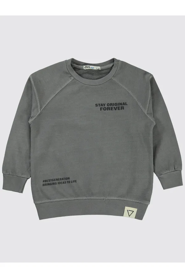 Erkek Çocuk Sweatshirt 2-5 Yaş Antrasit - Paket