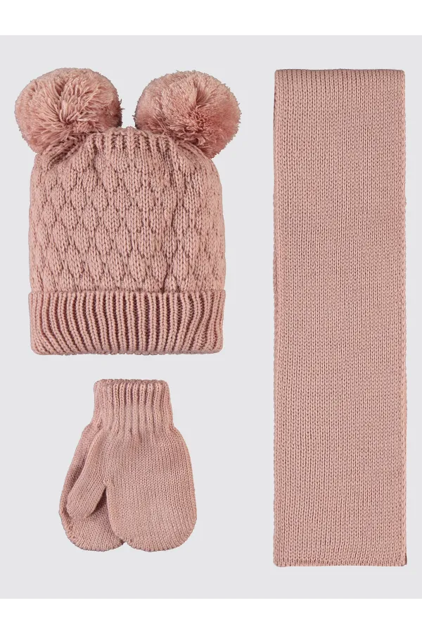 Baby Scarf, Beanie and Glove Sets 0-24 Months Powder - Package