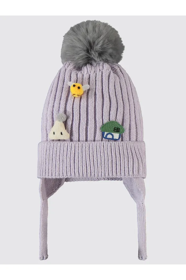 Ensemble écharpe, bonnet et gants pour fille de 2 à 5 ans, couleur lilas clair - Paquet