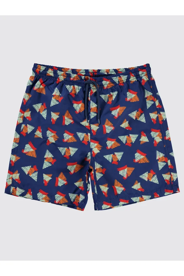 Short de bain garçon 10-13 ans bleu marine - Paquet