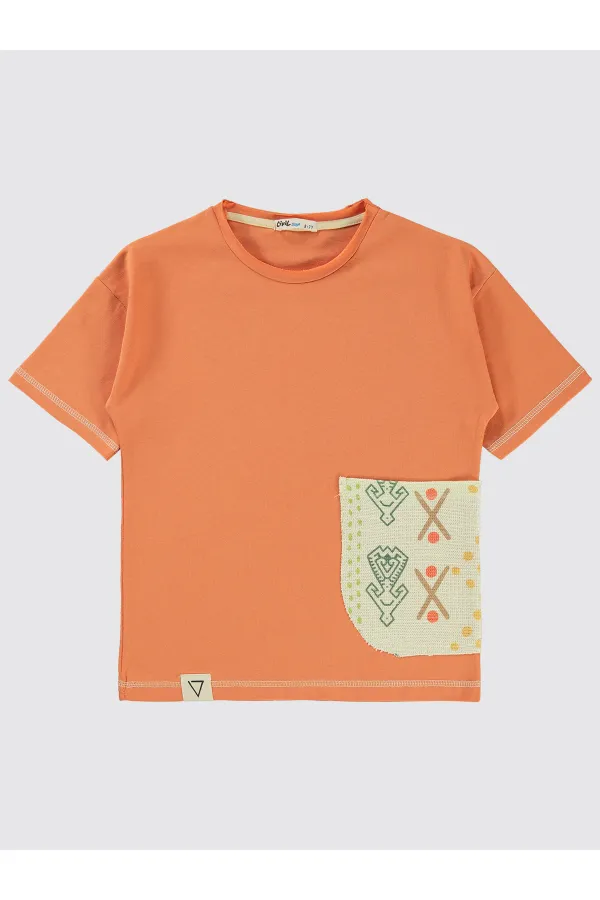 T-shirt garçon 6-9 ans Orange - Pack
