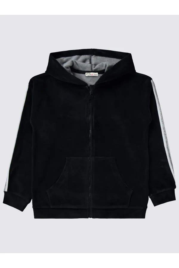 Ensemble survêtement fille 10-13 ans noir - Paquet