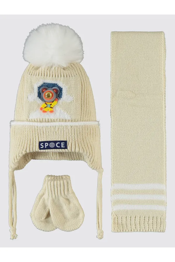 Baby Scarf, Beanie and Glove Sets 0-24 Months White - Pack