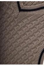 Pull tricoté cheveux 3-9 ans beige