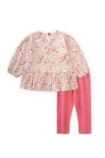 Ensemble t-shirt à manches longues à motifs 1-8 ans Écru