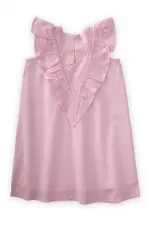 Pink Dress with Lace Hem and Back for 2-7 Years Old