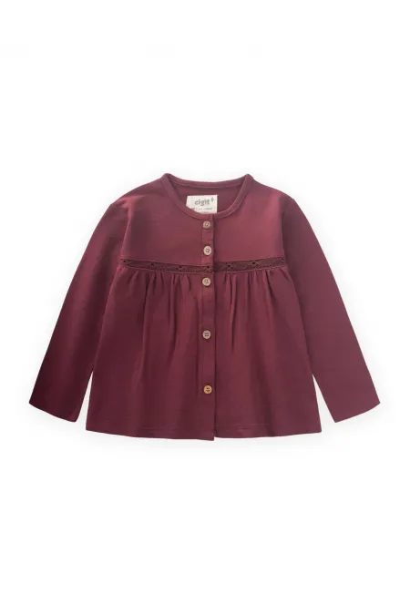 Dantel Detaylı Mevsimlik Kız Hırka 1-5 Yaş Bordo Dantel Detaylı Mevsimlik Kız Hırka 1-5 Yaş Bordo