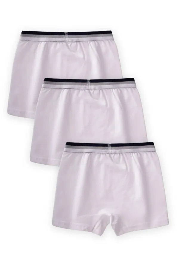 Three-Piece Boys Boxer Set 2-9 Years White