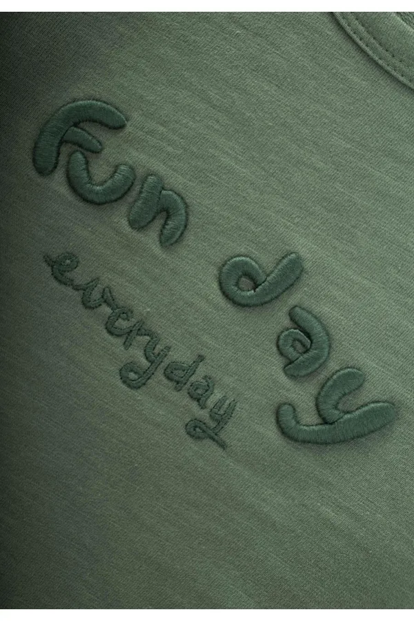 Embroidered Sweatshirt 1-5 Years Old Oil Green