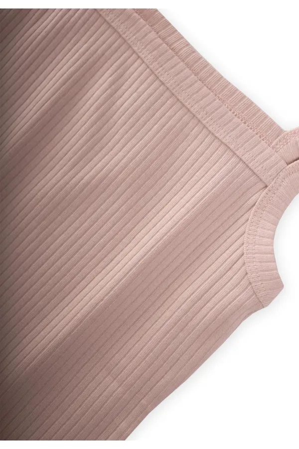 Maillot de corps à bretelles en corde 2-9 ans Rose poudré
