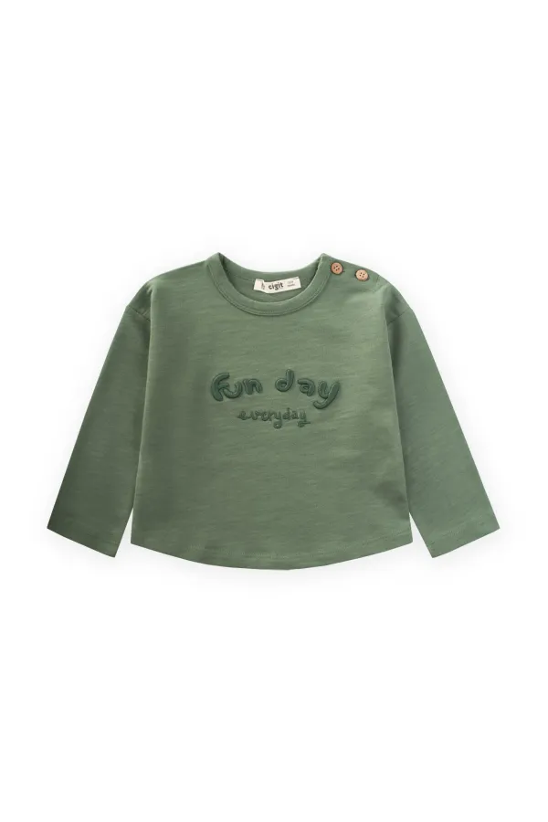 Embroidered Sweatshirt 1-5 Years Old Oil Green