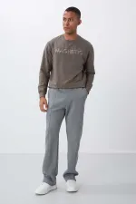 Bas de survêtement Tommylife Oversize Basic Straight pour homme, vente en gros, 82146 Gris chiné