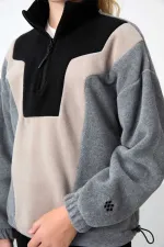 Tommylife Toptan 7-15 Yaş Dik Yaka Standart Kalıp Kız Çocuk Polar Sweatshirt 75153 Gri Melanj Tommylife Toptan 7-15 Yaş Dik Yaka Standart Kalıp Kız Çocuk Polar Sweatshirt 75153 Gri Melanj
