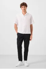 Tommylife Toptan Standart Fit Dokuma Hafif Esnek Chino Erkek Pantolon 82177 Siyah
