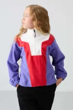 Tommylife Toptan 7-15 Yaş Dik Yaka Standart Kalıp Kız Çocuk Polar Sweatshirt 75153 Eflatun Tommylife Toptan 7-15 Yaş Dik Yaka Standart Kalıp Kız Çocuk Polar Sweatshirt 75153 Eflatun