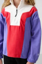 Tommylife Toptan 7-15 Yaş Dik Yaka Standart Kalıp Kız Çocuk Polar Sweatshirt 75153 Eflatun Tommylife Toptan 7-15 Yaş Dik Yaka Standart Kalıp Kız Çocuk Polar Sweatshirt 75153 Eflatun