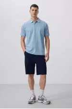 Tommylife Toptan Standart Fit Dokuma Hafif Esnek Chino Şort 81290 Lacivert