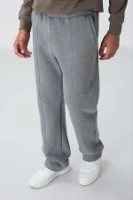 Bas de survêtement Tommylife Oversize Basic Straight pour homme, vente en gros, 82146 Gris chiné