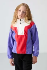 Tommylife Toptan 7-15 Yaş Dik Yaka Standart Kalıp Kız Çocuk Polar Sweatshirt 75153 Eflatun Tommylife Toptan 7-15 Yaş Dik Yaka Standart Kalıp Kız Çocuk Polar Sweatshirt 75153 Eflatun