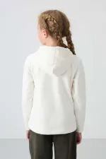 Tommylife Wholesale 7-15 Years Old Hooded Standard Pattern Girl's Polar Fleece Sweatshirt 75152 Ecru Tommylife Wholesale 7-15 Years Old Hooded Standard Pattern Girl's Polar Fleece Sweatshirt 75152 Ecru