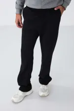 Tommylife Toptan Oversize Basic Düz Paça Erkek Eşofman Alt 82146 Siyah