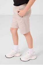 Tommylife Toptan Pamuklu Oversize Fit Dokuma Hafif Esnek Chino Erkek Çocuk Şort Takım 11277 Siyah-Taş