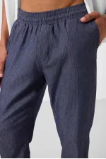 Tommylife Toptan Standart Fit Dokuma Hafif Esnek Chino Erkek Pantolon 82176 Kot Lacivert