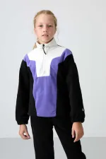 Tommylife Toptan 7-15 Yaş Dik Yaka Standart Kalıp Kız Çocuk Polar Sweatshirt 75153 Siyah Tommylife Toptan 7-15 Yaş Dik Yaka Standart Kalıp Kız Çocuk Polar Sweatshirt 75153 Siyah