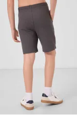 Tommylife Toptan Pamuklu Yumuşak Dokulu Standart Fit Basic Erkek Çocuk Şort 11289 Koyu Gri