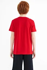 Tommylife Toptan O Yaka Standart Kalıp Baskılı Erkek Çocuk T-Shirt 11145 Kırmızı