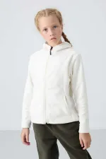 Tommylife Wholesale 7-15 Years Old Hooded Standard Pattern Girl's Polar Fleece Sweatshirt 75152 Ecru Tommylife Wholesale 7-15 Years Old Hooded Standard Pattern Girl's Polar Fleece Sweatshirt 75152 Ecru