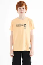 Tommylife Toptan O Yaka Standart Kalıp Baskılı Erkek Çocuk T-Shirt 11145 Kavuniçi