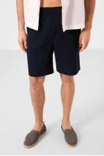 Tommylife Toptan Standart Fit Dokuma Hafif Esnek Chino Erkek Şort 81289 Kot Lacivert
