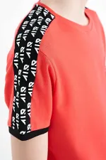 Tommylife Toptan O Yaka Standart Kalıp Baskılı Erkek Çocuk T-Shirt 11121 Coral