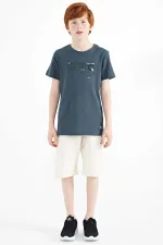 Tommylife Toptan O Yaka Standart Kalıp Baskılı Erkek Çocuk T-Shirt 11145 Orman Yeşili
