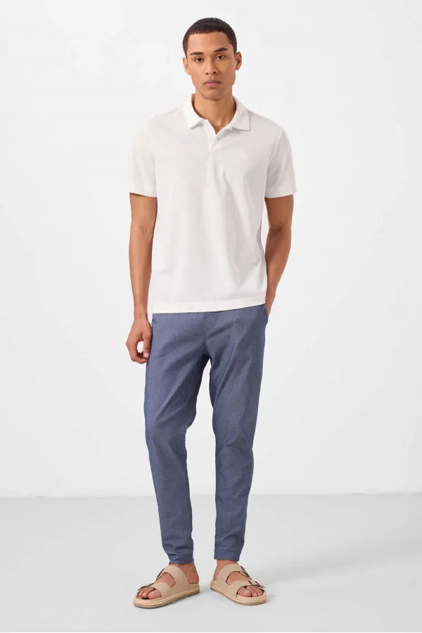 Tommylife Toptan Standart Fit Dokuma Hafif Esnek Chino Erkek Pantolon 82180 Kot Lacivert