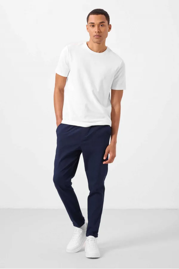 Tommylife Toptan Standart Fit Dokuma Hafif Esnek Chino Erkek Pantolon 82178 Lacivert