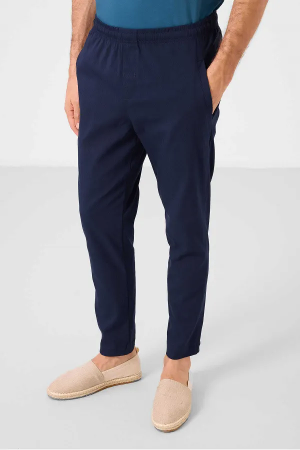 Tommylife Toptan Standart Fit Dokuma Hafif Esnek Chino Erkek Pantolon 82179 Lacivert