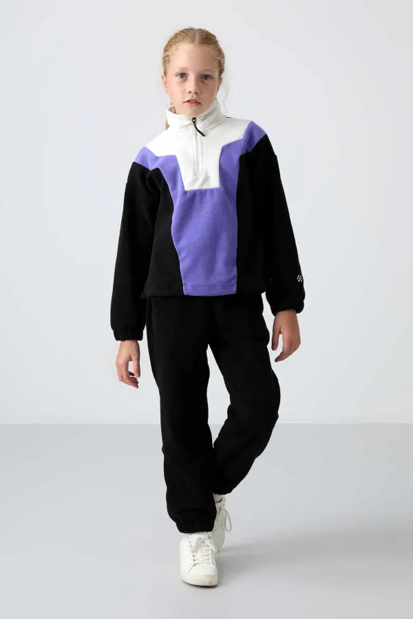 Tommylife Toptan 7-15 Yaş Dik Yaka Standart Kalıp Kız Çocuk Polar Sweatshirt 75153 Siyah Tommylife Toptan 7-15 Yaş Dik Yaka Standart Kalıp Kız Çocuk Polar Sweatshirt 75153 Siyah