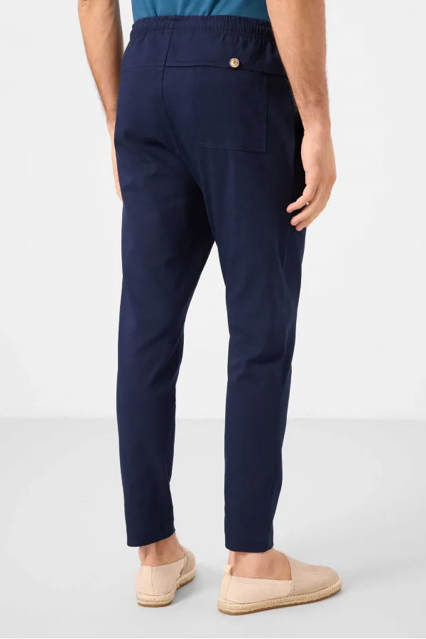 Tommylife Toptan Standart Fit Dokuma Hafif Esnek Chino Erkek Pantolon 82179 Lacivert