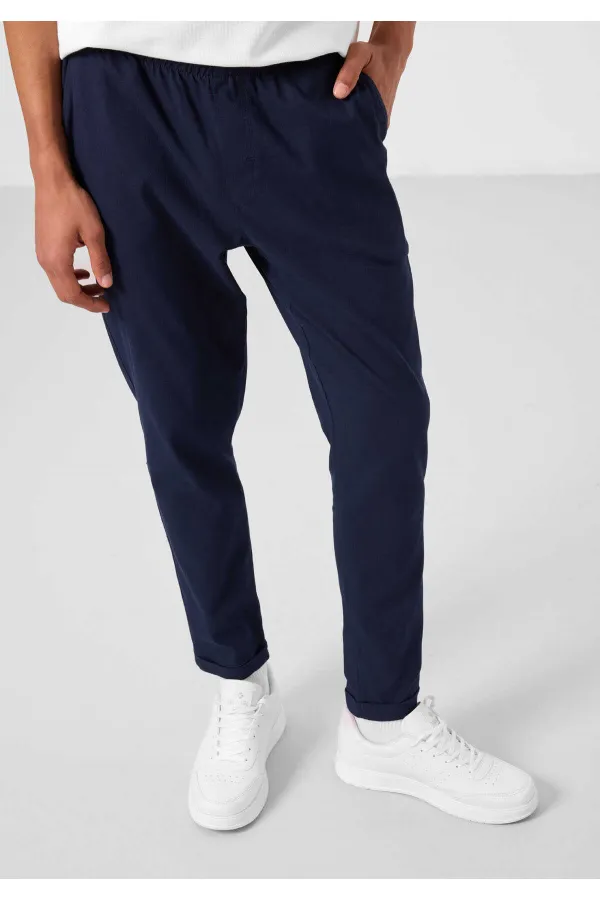 Tommylife Toptan Standart Fit Dokuma Hafif Esnek Chino Erkek Pantolon 82178 Lacivert