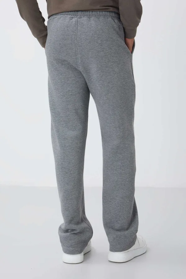 Bas de survêtement Tommylife Oversize Basic Straight pour homme, vente en gros, 82146 Gris chiné