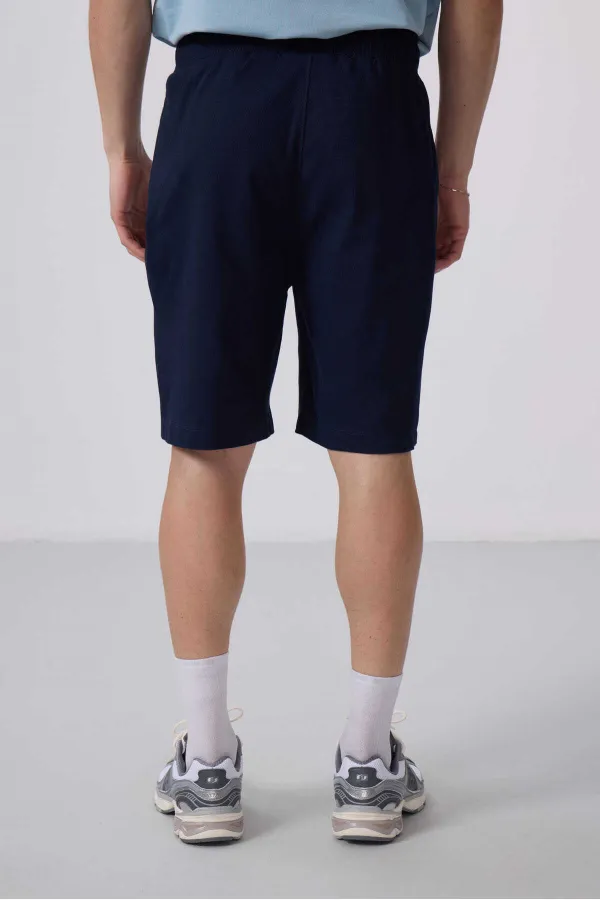 Tommylife Toptan Standart Fit Dokuma Hafif Esnek Chino Şort 81290 Lacivert