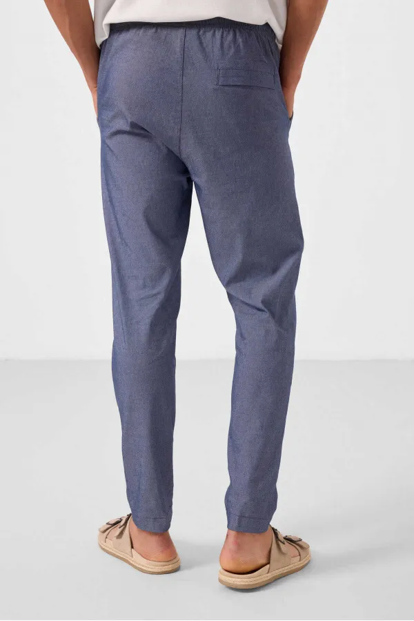 Tommylife Toptan Standart Fit Dokuma Hafif Esnek Chino Erkek Pantolon 82180 Kot Lacivert