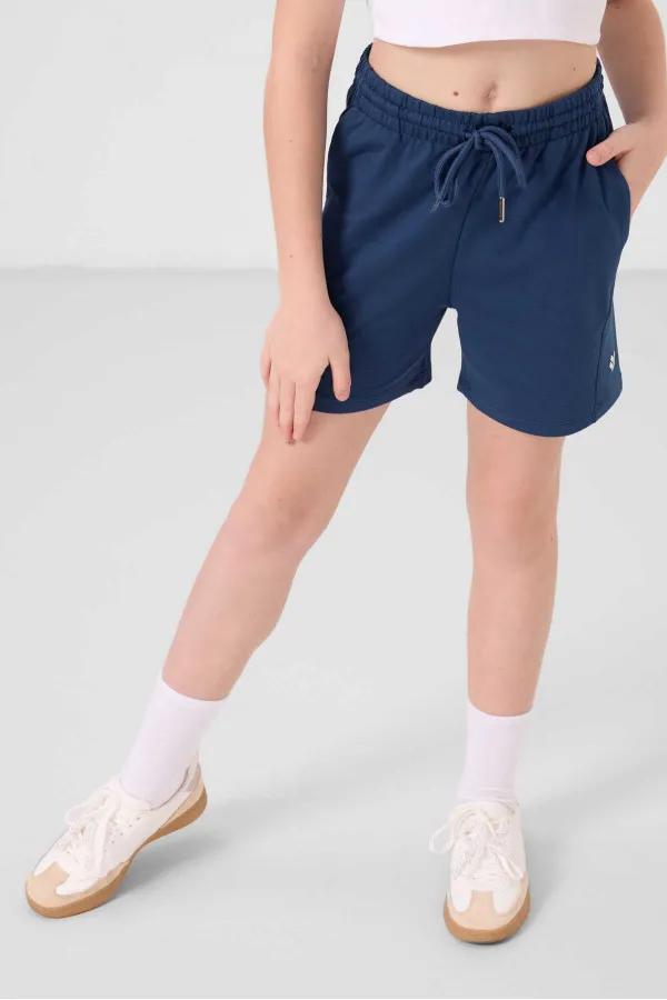 Tommylife Toptan Pamuklu Yumuşak Dokulu Standart Fit Basic Kız Çocuk Şort Takım 75184 Ekru Parlament