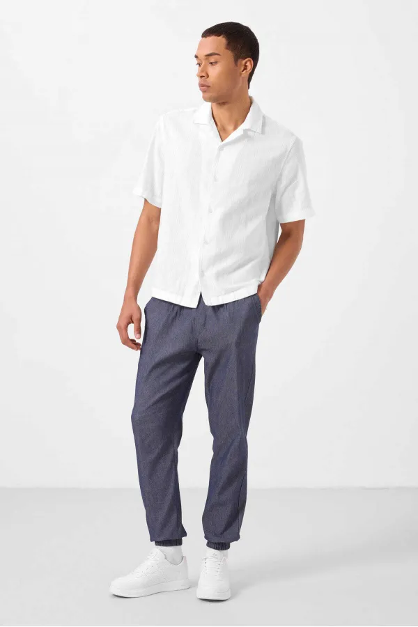 Tommylife Toptan Standart Fit Dokuma Hafif Esnek Chino Erkek Pantolon 82176 Kot Lacivert