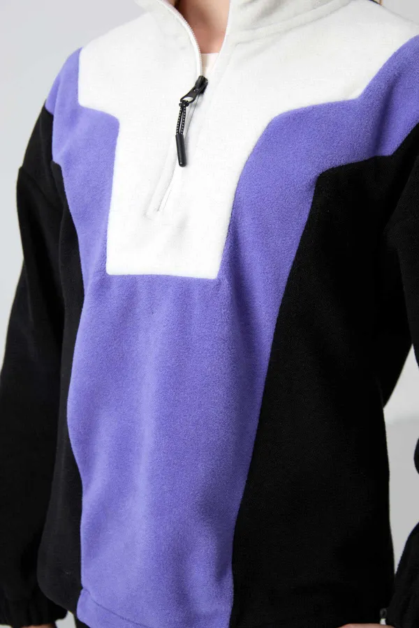 Tommylife Toptan 7-15 Yaş Dik Yaka Standart Kalıp Kız Çocuk Polar Sweatshirt 75153 Siyah Tommylife Toptan 7-15 Yaş Dik Yaka Standart Kalıp Kız Çocuk Polar Sweatshirt 75153 Siyah